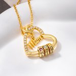 Gepersonaliseerde Hart Ketting van Sterlingzilver met Zirkonia 1-8 Geboortestenen en Namen Verjaardags- of Moederdagcadeau voor Vrouwen Mama of Oma