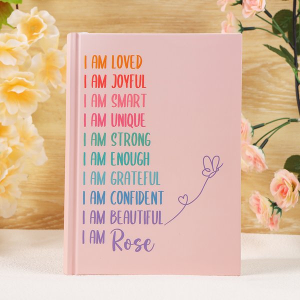 Journal d'Affirmations Personnalisé A5 Journal avec Nom Journal quotidien Cadeau d'Anniversaire pour Femmes