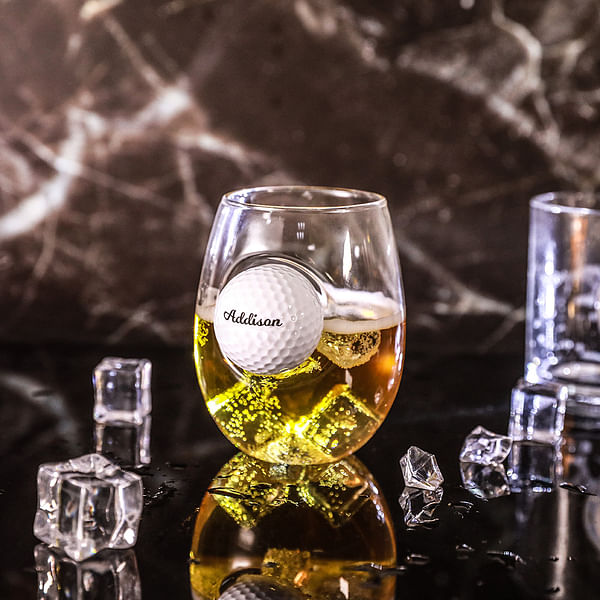 Golf Gifts Engraved Name or Photo Golf Ball Pint Beer Glass CALLIE