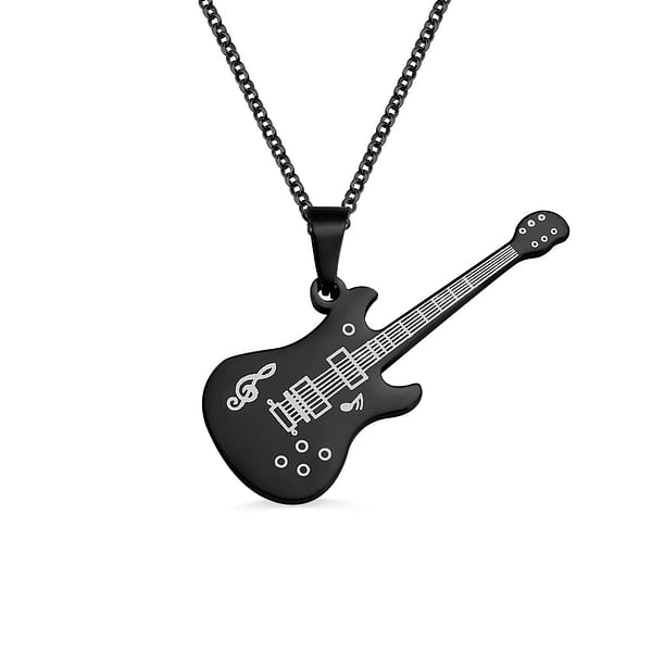 Personalized Engraved Guitarist Guitar Necklace CALLIE