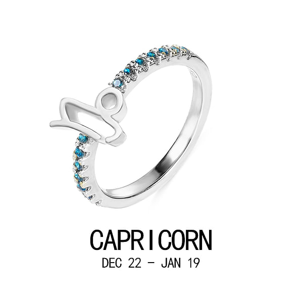 Personalized Birthstone Capricorn Zodiac Ring - CALLIE