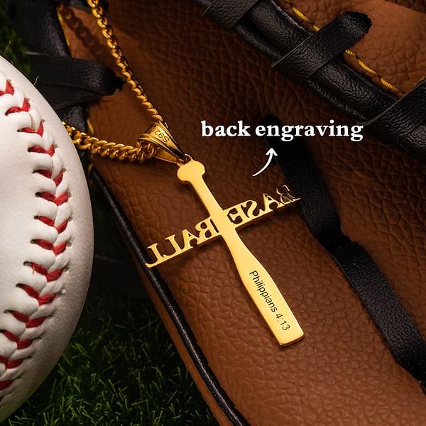 Personalized Baseball Cross Name Necklace CALLIE