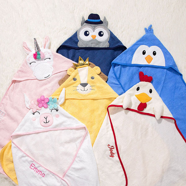 Personalized Baby Animal Hooded Towel