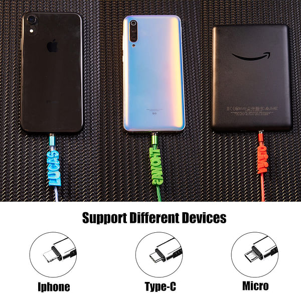 Magnetisches USB-C Ladekabel 2er Set – 0,5 M, Nylon Geflochten, Mit LED-Licht