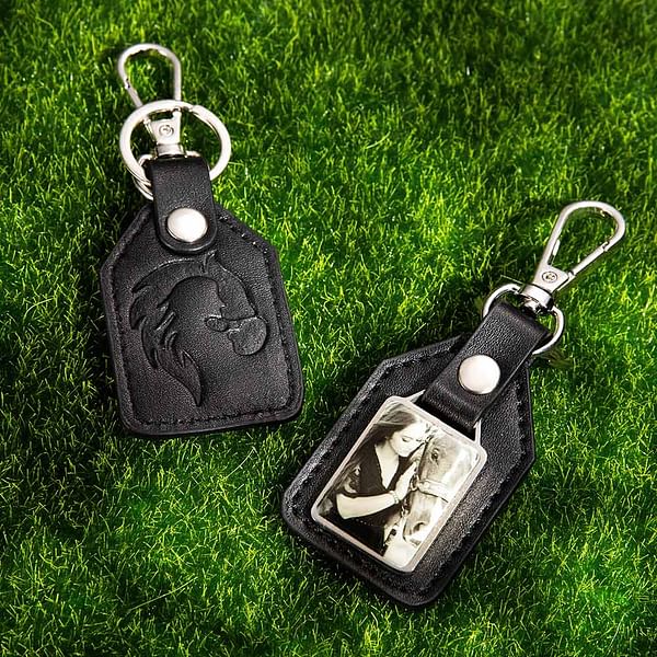 Personalized Leather Photo Horse Keychain CALLIE