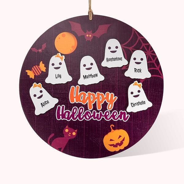 Custom Halloween Ghost Wooden Fall Door Sign Decor CALLIE