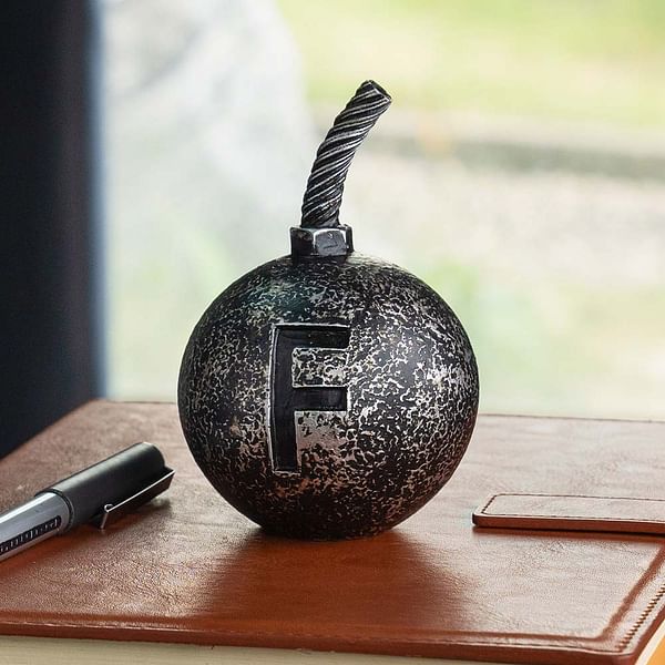 Personalised Initial F Bomb Paperweight Desk Accessory for Home Work