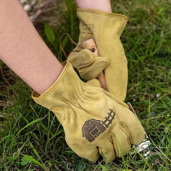Gartenhandschuhe Herren Hochwertige Leder-Gartenhandschuhe Für Männer - Strapazierfähige Hantel 3 Kg