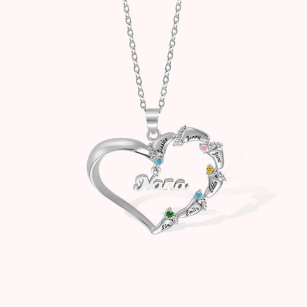 Personalized Baby Feet Heart Family 