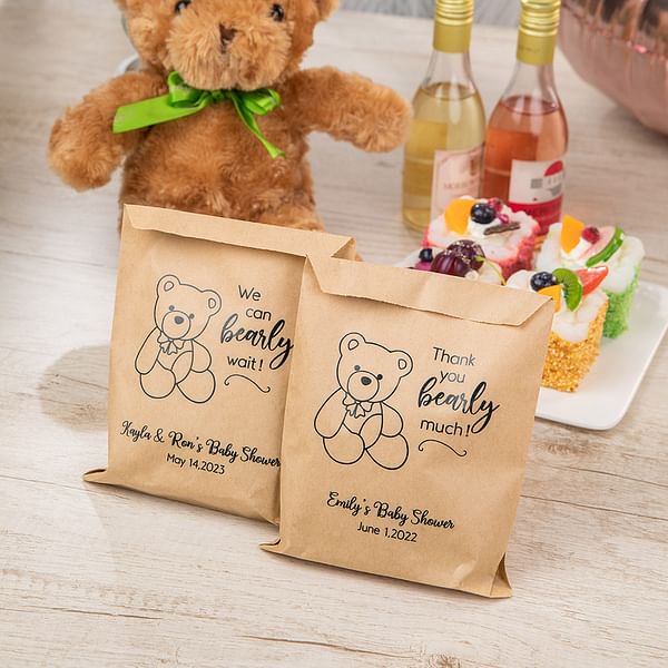 Personalized Baby Shower Favor Bags, Party Favor Bags We Can Wait or ...