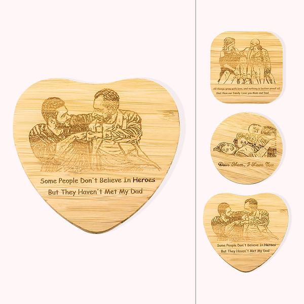 Personalized Wood Wireless Charger with Engraving Photo CALLIE