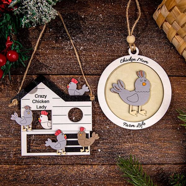 Personalized Chicken Coop Christmas Ornament CALLIE