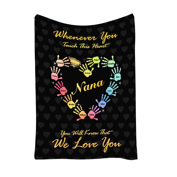 Personalised Grandma Nana Blanket with Grandkids Names Gift for Grandma