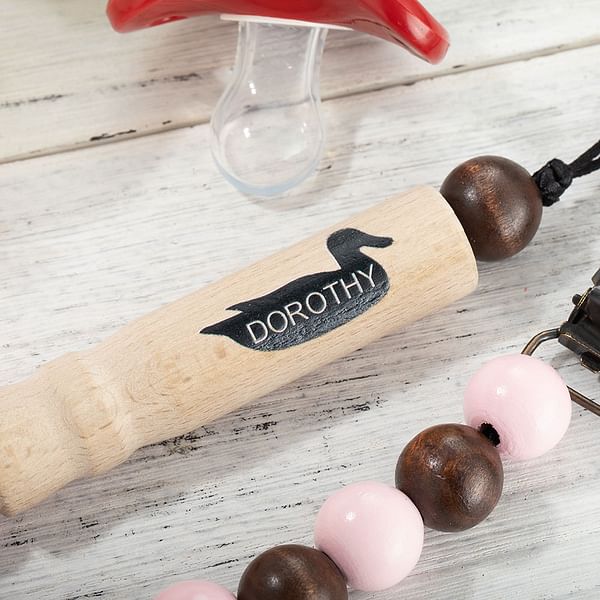 Personalized Duck Call Pacifier Clip CALLIE