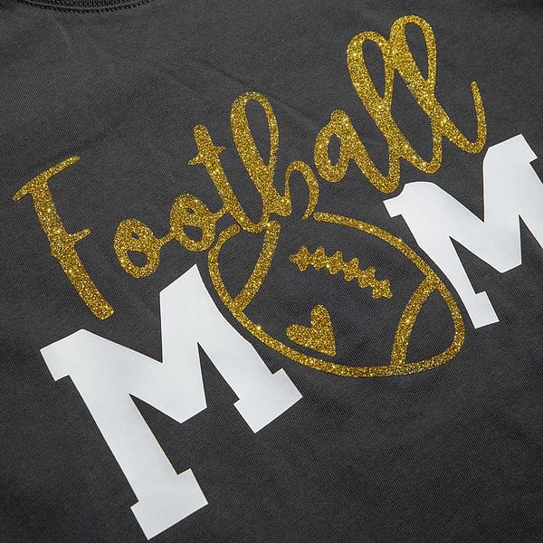 Personalisierte Fußball Mom Shirt Glitter FußballShirt mit Namen und