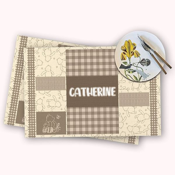 Personalised Winnie The Pooh Non Slip Kids Dinner Placemats CALLIE