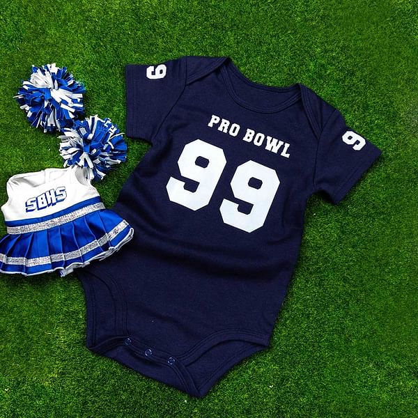 Personalized Baby Football Jersey Onesie, Tiny Football Fan Jersey