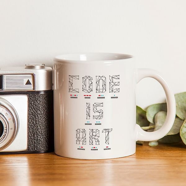 Personalized Ceramic Code is Art Coffee Mug 11oz for Computer Engineer ...