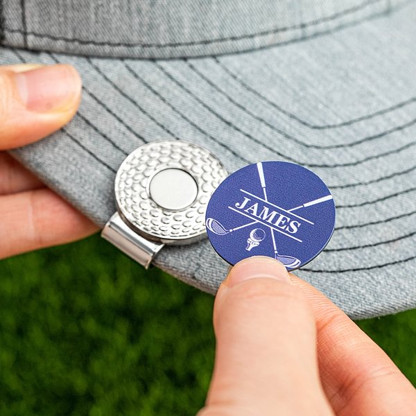 Personalized Golf Ball Marker Hat Clip with Name Premium Golfer Accessories Gift for