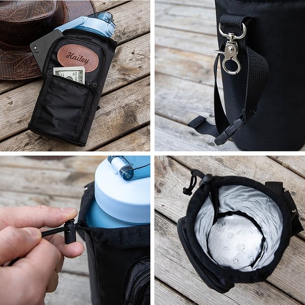 Personalized Multi Pocket Horse Saddle Water Bottle Holder Insulated