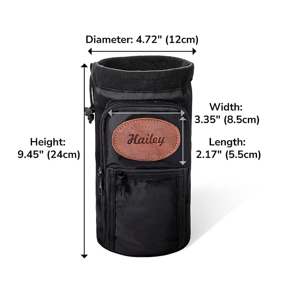 Personalized Multi Pocket Water Bottle Insulated Carrier Bag Nylon
