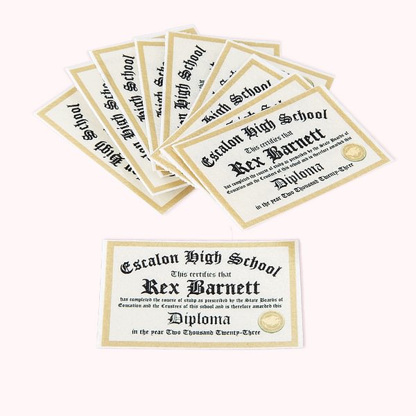 Personalized Set of 10 Edible Graduation Diplomas Cupcake Toppers for