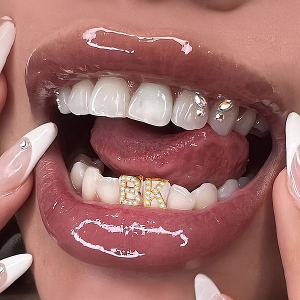 Personalisierte Iced Out Letter Zahne Grillz Hip Hop Schmuck Geburtstag Geschenk fur Hip Hop Liebhaber CALLIE