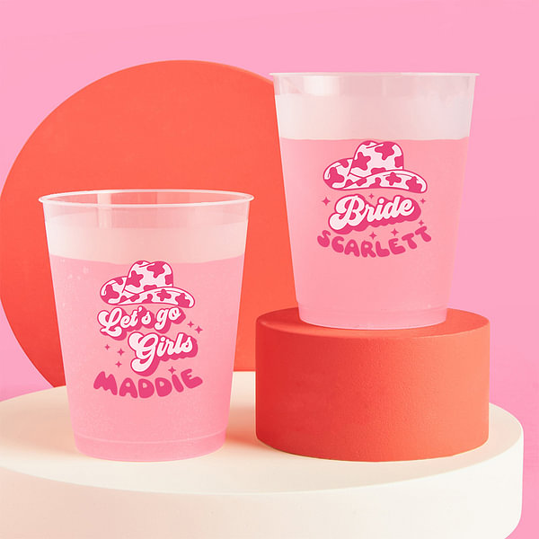 Personalized Set of 10 Disco Style Frosted Cups Plastic Cups with Name ...