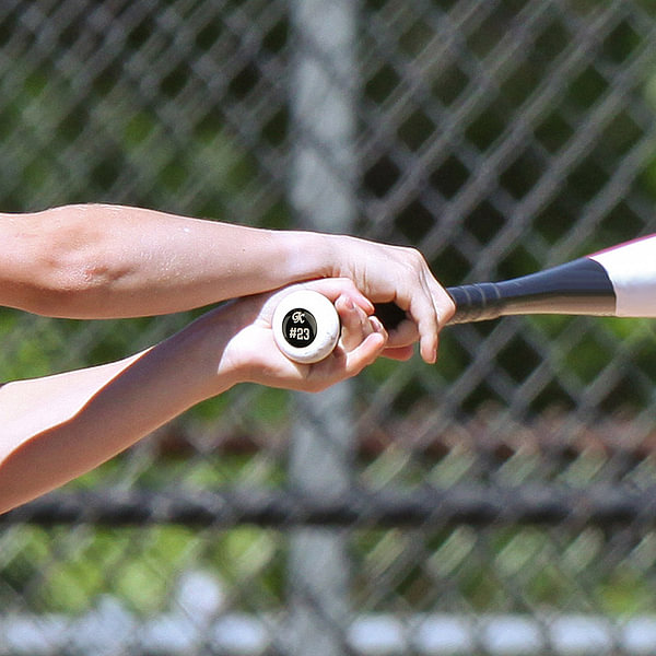 Personalized Set of 5 3D Bat Knob Decal Stickers with Name Number and