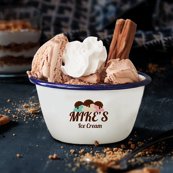 Personalized Foodgrade Enamel Ice Cream Bowl with Name Christmas Gift