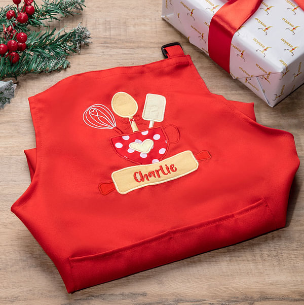 thumbnail image 2 of Personalised Kitchen Apron With Pocket - Baking Chef Apron For Her, Mother's Day, Any Name 2 of 2