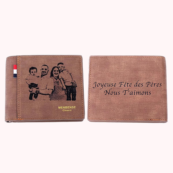 Personnalisé Gravé Photo Portefeuilles Pour Hommes Cadeaux Mince Pliant