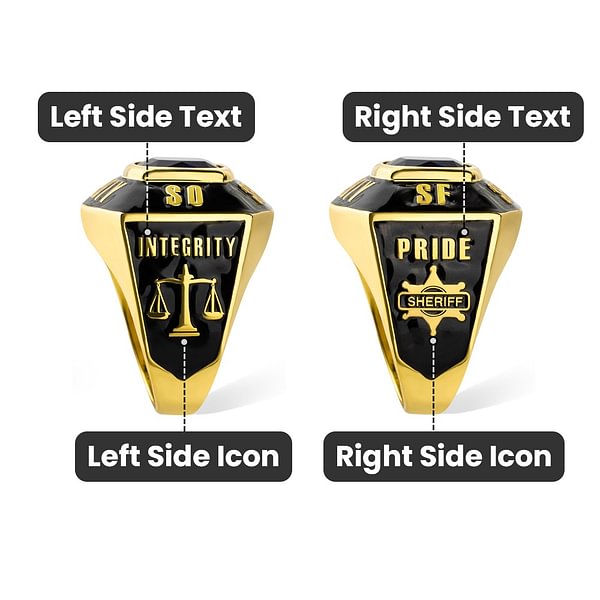 Personalized Championship Style Law Enforcement Police Signet Ring with ...