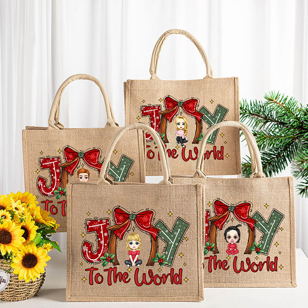 Sac Cabas Filleule D'Amour En Coton Et Toile De Jute - Grand Tote Bag Pour Plage Et Courses - Fabriqué En France
