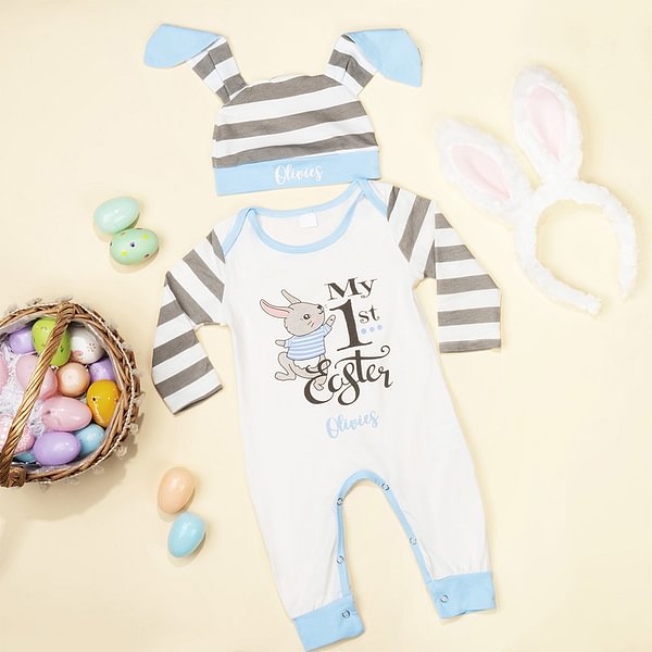 Personnalisé 100% coton Mon premier chapeau de Pâques pour bébé avec nom Cadeau d'anniversaire de Pâques pour bébé garçon