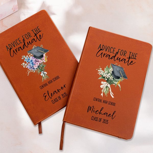 Personalized Birth Flower Bouquet Graduation Cap A5 Notebook with ...